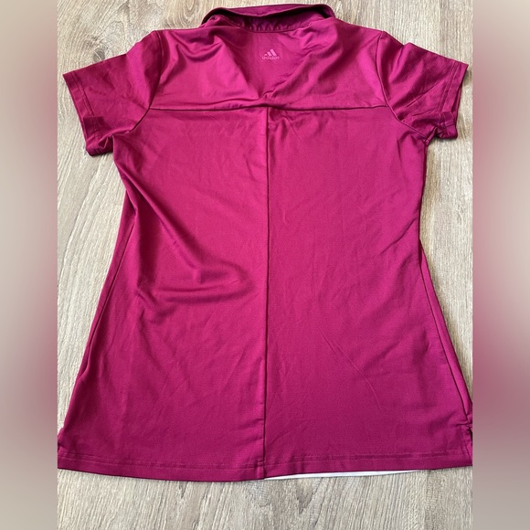 Adidas Pure Motion Medium Plum & White Womens Golf Tee Short Sleeve - Picture 5 of 5